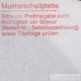 Detailbild Stempel Musterschallplatte