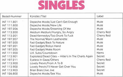 Ausschnitt Katalog Singles Ausschnitt Katalog Singles